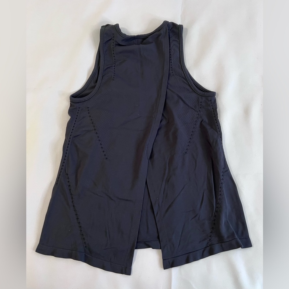 Athleta Black Seamless Stretch Split Back Foothil… - image 7